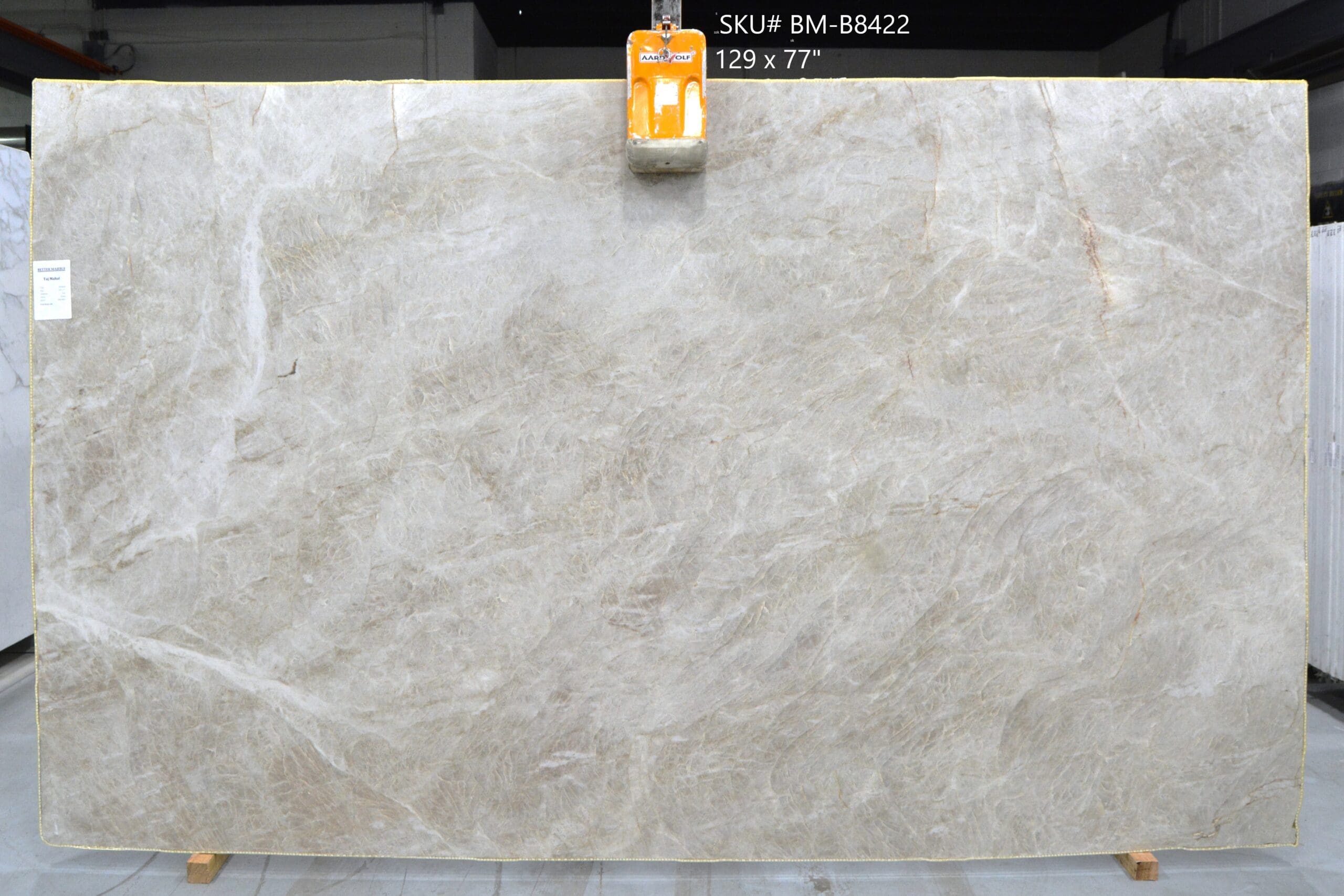 Taj mahal honed quartzite slab